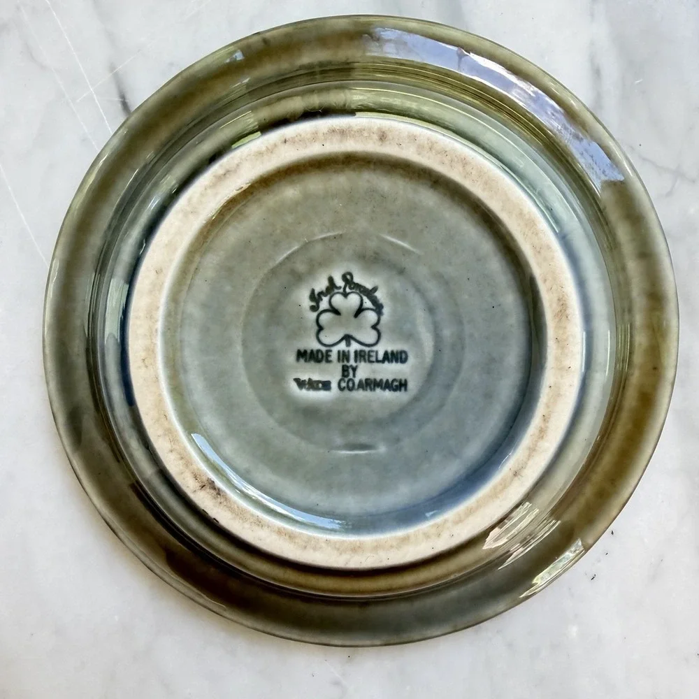 VTG MCM Irish Porcelain Ashtray‎ Ireland Ruffle Edge Trinket Jewelry Dish 4.75